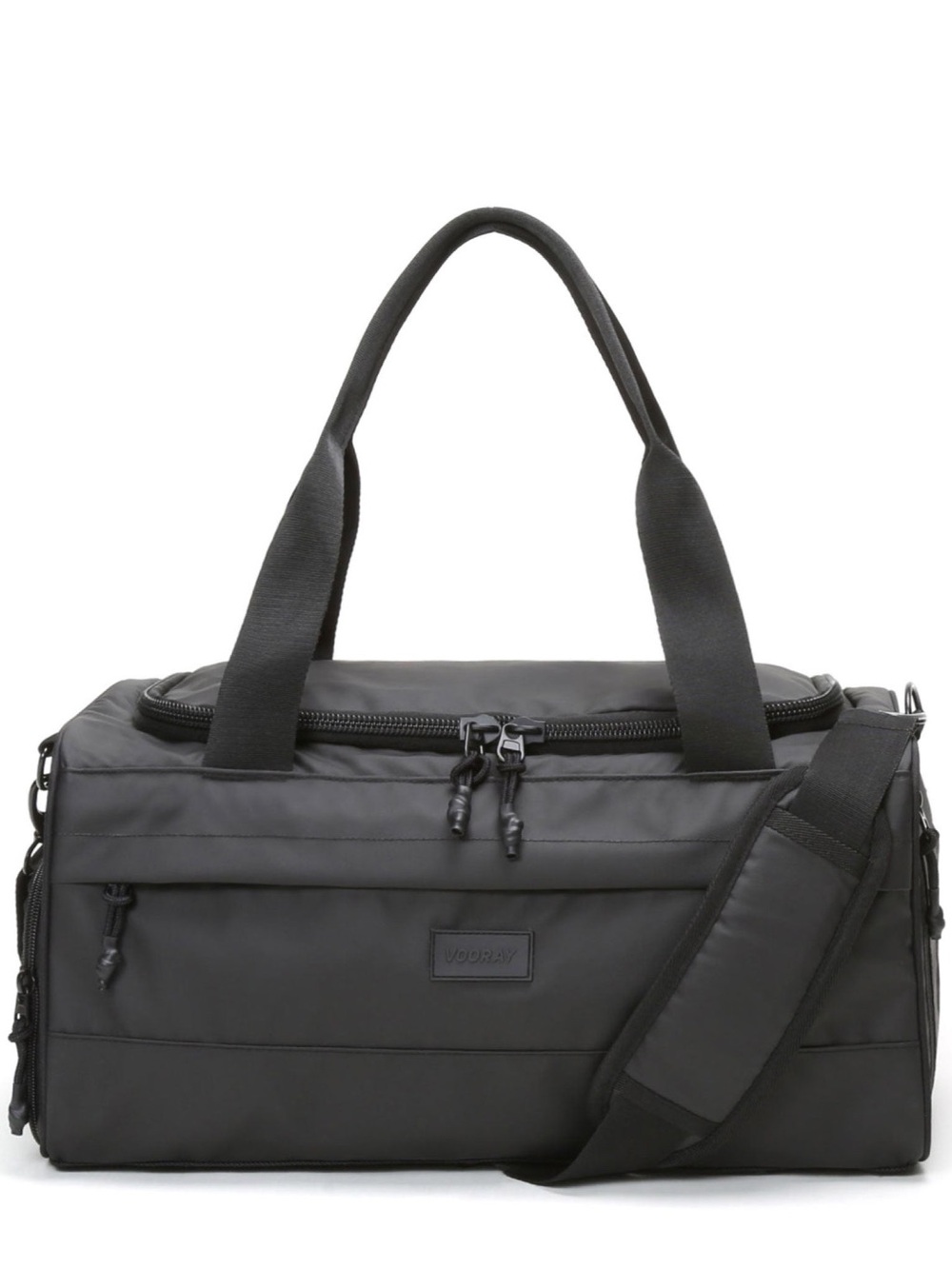 VOORAY boost Black Travel Duffel Bag  Removable Shoulder Strap shoe gym zipper